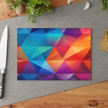 Painted Anarchy Şık Temperli Cam Kesme Tahtası Seti - Canlı Sanatsal Desenler, Kaymaz Yüzey, Çizilmez