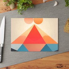 Painted Anarchy Çarpıcı Sunrise Temperli Cam Kesme Tahtası - Şık Tasarım, Kaymaz Yüzey, Çizilmez , Dayanıklı