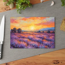 Painted Anarchy Elegant Peyzaj Temperli Cam Kesme Tahtası Seti - Şık, Kaymaz, Çizilmez