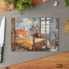 Painted Anarchy Ayçiçeği Tasarım Temperli Cam Kesme Tahtası Seti - Kaymaz Yüzeyli, Şık, Çizilmez    Cam