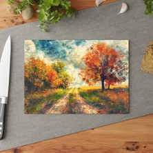 Painted Anarchy Şık Temperli Cam Kesme Tahtası - Kaymaz ve Çizilmez