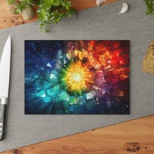 Painted Anarchy Minimalist Sanat Tasarım Temperli Cam Kesme Tahtası - Şık, Dayanıklı, Çizilmez, Kaymaz Yüzey