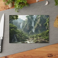 Painted Anarchy Zarif Peyzaj Temperli Cam Kesme Tahtası - Kaymaz Yüzey, Çizilmez, Kolay Temizlenebilir