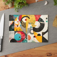 Painted Anarchy Renkli Soyut Temperli Cam Kesme Tahtası - Kolay Temizlik Için Şık