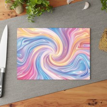 Painted Anarchy Şık Çarpıcı Fluid Art Cam Kesme Tahtası - Temperli Cam, Kaymaz Yüzey, Çizilmez,