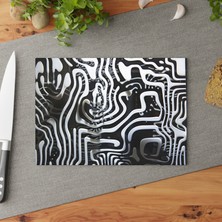 Painted Anarchy Şık Geometrik Şekiller Temperli Cam Kesme Tahtası - Şık Tasarım, Kaymaz, Çizilmez,