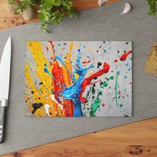 Painted Anarchy Şık Temperli Cam Kesme Tahtası - Dokulu Tasarım, Kaymaz Yüzey, Çizilmez - Kolay Temizlenen