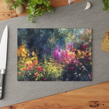 Painted Anarchy Dokulu Yüzeyli ve Kaymaz Lastik Ayaklı Zarif Temperli Cam Kesme Tahtası - Şık ve Dayanıklı