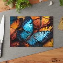 Painted Anarchy Çiçek Desenli Temperli Cam Kesme Tahtası Seti - Şık, Dayanıklı, Kolay Temizlenen