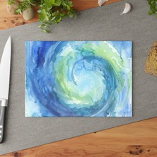 Painted Anarchy Zarif Cam Dokulu Temperli Cam Kesme Tahtası - Şık Tasarım, Kaymaz Yüzey, Çizilmez