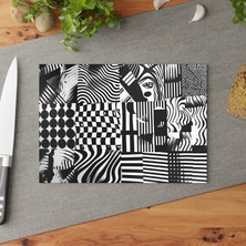 Painted Anarchy Şık Temperli Cam Kesme Tahtası - Kaymaz Yüzey, Çizilmez,  - Cesur Dokulu Tasarım