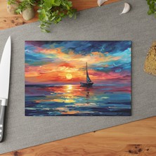 Painted Anarchy Şık  Temperli Cam Kesme Tahtası - Kaymaz Yüzey, Kolay Temizlenebilir - Mutfağın Temeli