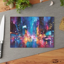 Painted Anarchy Şık Temperli Cam Kesme Tahtası - Çizilmez ve Kaymaz Yüzey - Romantik Mood Mutfak Dekoru