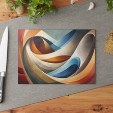 Painted Anarchy Dynamic Lines Temperli Cam Kesme Tahtası - Kaymaz Yüzeyli ve Çizilmez Tasarımlı Şık