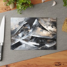 Painted Anarchy Minimalist Temperli Cam Kesme Tahtası - Şık Tasarım, Kaymaz Yüzey, Çizilmez, Kolay Temizlenebilir