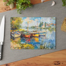 Painted Anarchy Vintage Art Temperli Cam Kesme Tahtası - Şık Tasarım, Kaymaz Yüzey, Çizilmez