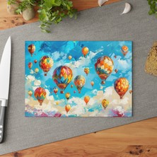 Painted Anarchy Şık Live Edge Temperli Cam Kesme Tahtası - Kaymaz, Çizilmez, Kolay Temizlenen