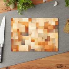 Painted Anarchy Kalın Çizgili Zarif Dokulu Yüzeyli Temperli Cam Kesme Tahtası Seti - Kaymaz ve Çizilmez