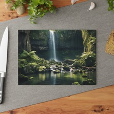 Painted Anarchy Çarpıcı Manzara Temperli Cam Kesme Tahtası - Şık Tasarım, Kaymaz Yüzey, Çizilmez