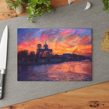 Painted Anarchy Monet'ten Esinlenen Cam Kesme Tahtası - Şık, Temperli, Kaymaz Yüzeyli, Çizilmez