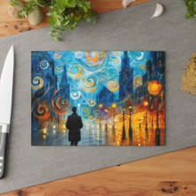 Painted Anarchy Şık Tasarımlı Cam Kesme Tahtası - Dayanıklı, Çizilmeye Karşı Dirençli,  - Mutfak ve  Için Ideal