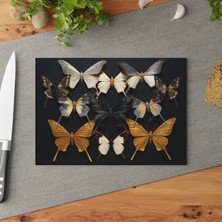 Painted Anarchy Bohem Esintili Temperli Cam Kesme Tahtası Seti - Şık, Dayanıklı, Kolay Temizlenen