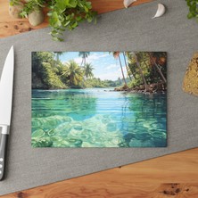 Painted Anarchy Şık Peyzaj Tasarımlı Temperli Cam Kesme Tahtası - Kaymaz, Çizilmez ve Kolay Temizlenebilir - Ideal