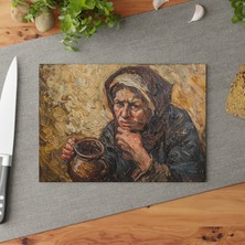 Painted Anarchy Doğal Dokulu Cam Kesme Tahtası - Şık ve Çizilmez