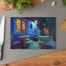 Painted Anarchy Renkli Dokulu Cam Kesme Tahtası - Kolay Temizlik Için Şık Kaymaz