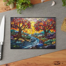 Painted Anarchy Zen'den Esinlenilen Şık Temperli Cam Kesme Tahtası - Kaymaz, Çizilmez, Temizlemesi Kolay