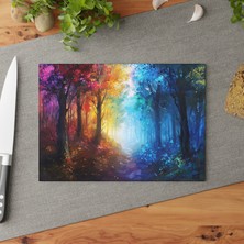 Painted Anarchy Afremov'dan Esinlenen Canlı Sanat Temperli Cam Kesme Tahtası - Şık Kaymaz Yüzey, Çizilmez