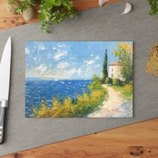 Painted Anarchy Nilüferden Esinlenen Temperli Cam Kesme Tahtası Seti - Şık Tasarım, Kaymaz Yüzey, Çizilmez