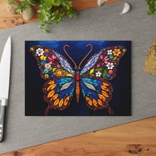 Painted Anarchy Rustik Charm Temperli Cam Kesme Tahtası - Şık ve Dayanıklı