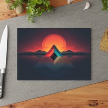 Painted Anarchy Manzara Temalı Temperli Cam Kesme Tahtası - Şık ve Dayanıklı