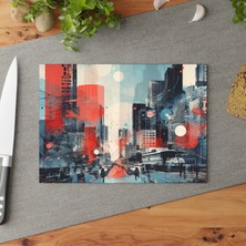 Painted Anarchy Şık Temperli Cam Kesme Tahtası Seti - Zarif Peyzaj Tasarımı, Kaymaz Yüzey, Çizilmez