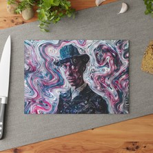 Painted Anarchy Sanatsal Ifade Temperli Cam Kesme Tahtası - Şık Tasarım, Kaymaz Yüzey, Çizilmez,