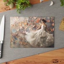 Painted Anarchy Minimalist Temperli Cam Kesme Tahtası - Şık Tasarım, Kaymaz Yüzey, Çizilmez - Kolay Temizlenebilir