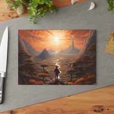 Painted Anarchy Güneş Işığı Temalı Temperli Cam Kesme Tahtası - Şık, Kaymaz, Çizilmez, Kolay Temizlenebilir