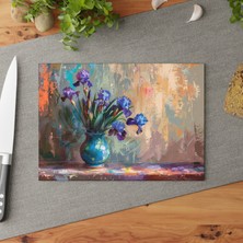 Painted Anarchy Şık Temperli Cam Kesme Tahtası - Kaymaz ve Çizilmez - Kolay Temizlenebilir