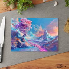 Painted Anarchy Şık Temperli Cam Kesme Tahtası - Çizilmez Kaymaz Yüzey - Kolay Temizlenen