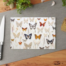 Painted Anarchy Zarif Çiçek Temperli Cam Kesme Tahtası - Şık Kaymaz Yüzey, Çizilmez ve  - Dayanıklı