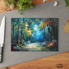 Painted Anarchy Canlı Su Yansımaları Şık Cam Kesme Tahtası - Kaymaz ve Çizilmez Yüzey, Kolay Temizlenebilir -