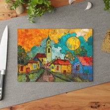 Painted Anarchy Klasik Desenli Temperli Cam Kesme Tahtası - Şık, Çizilmez, Kolay Temizlenen