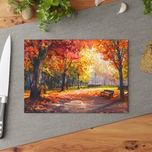 Painted Anarchy Renkli Afremov Art Cam Kesme Tahtası - Kaymaz Yüzeyli Şık Temperli Cam  - Çizilmez ve