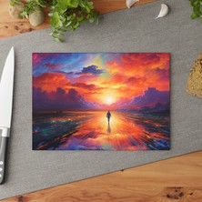 Painted Anarchy Güneş Işığı Temalı Temperli Cam Kesme Tahtası - Şık, Çizilmez, Kaymaz Yüzey  Cam