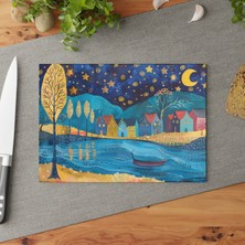 Painted Anarchy Dönen Desenler Temperli Cam Kesme Tahtası - Şık ve Çizilmez