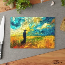 Painted Anarchy Kaymaz Yüzeyli Şık Temperli Cam Kesme Tahtası - Klasik Dekor