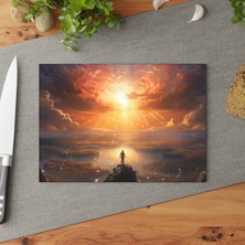 Painted Anarchy Güneş Işığından Esinlenen Cam Kesme Tahtası - Şık Tasarım, Temperli Cam, Kaymaz ve Çizilmez Yüzey