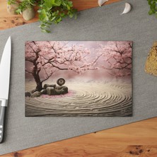 Painted Anarchy Minimalist Temperli Cam Kesme Tahtası - Şık, Kaymaz, Çizilmez