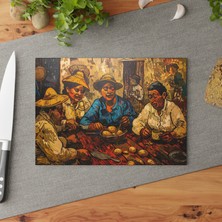 Painted Anarchy Şık Temperli Cam Kesme Tahtası - Kaymaz Yüzey, Çizilmez ve Kolay Temizlenebilir